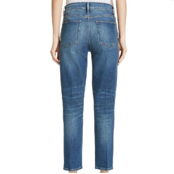 Frame Le Nouveau Straight Jeans Pinktuck Ankle Crop High Rise Boylston- Size 24 - Picture 2 of 10
